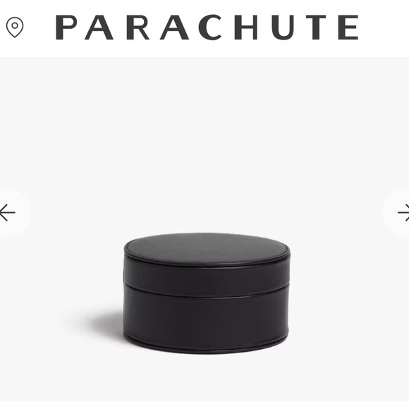 PARACHUTE EUC Black Leather Round Cord Keeper Case Box - Picture 5 of 6